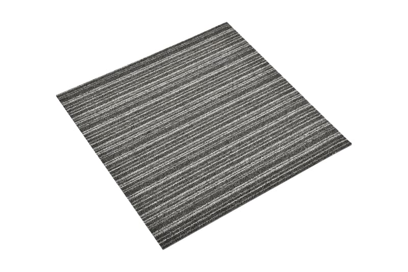 Tæppefliser 20 Stk. 5 M² 50X50 cm Stribet Antracitgrå - Antracit - Trappetrins tæpper