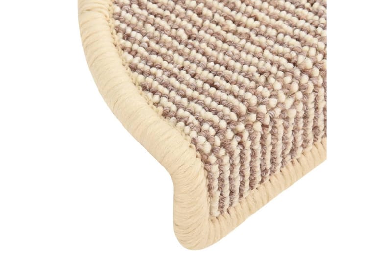 trappemåtter 15 stk. 56x17x3 cm hvid og brun - Hvid - Tekstiler - Tæpper - Specialmåtte - Trappetrins tæpper