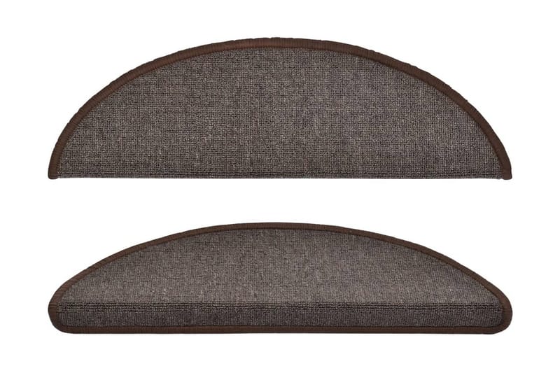 15 stk. trappemåtter 56 x 17 x 3 cm kaffefarvet - Brun - Tekstiler - Tæpper - Specialmåtte - Trappetrins tæpper