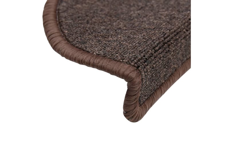 15 stk. trappemåtter 56 x 17 x 3 cm kaffefarvet - Brun - Tekstiler - Tæpper - Specialmåtte - Trappetrins tæpper