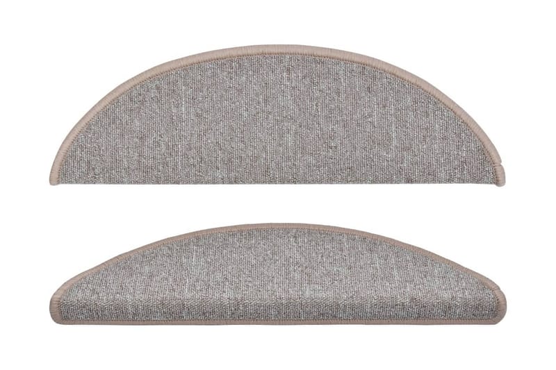15 stk. trappemåtter 56 x 17 x 3 cm lysebrun - Brun - Tekstiler - Tæpper - Specialmåtte - Trappetrins tæpper