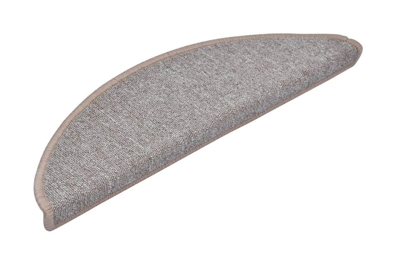 15 stk. trappemåtter 56 x 17 x 3 cm lysebrun - Brun - Tekstiler - Tæpper - Specialmåtte - Trappetrins tæpper