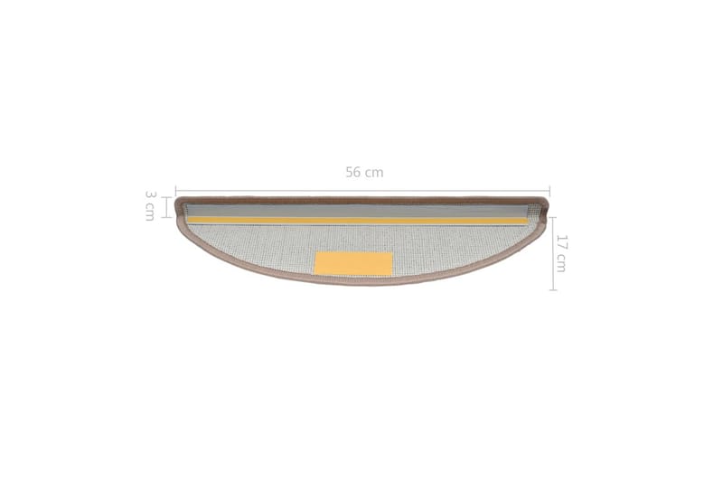 15 stk. trappemåtter 56 x 17 x 3 cm lysebrun - Brun - Tekstiler - Tæpper - Specialmåtte - Trappetrins tæpper