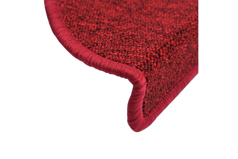 15 stk. trappemåtter 65 x 24 x 4 cm bordeauxrød - Rød - Trappetrins tæpper