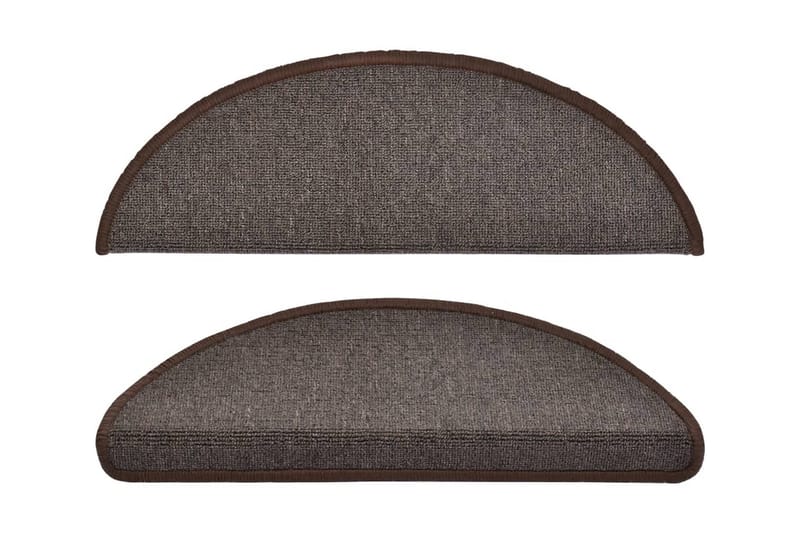 15 stk. trappemåtter 65 x 24 x 4 cm kaffefarvet - Brun - Tekstiler - Tæpper - Specialmåtte - Trappetrins tæpper