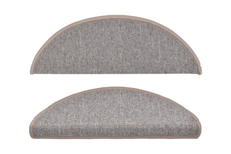 15 stk. trappemåtter 65 x 24 x 4 cm lysebrun - Brun - Tekstiler - Tæpper - Specialmåtte - Trappetrins tæpper