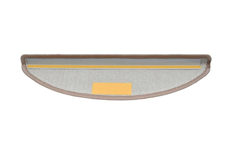 15 stk. trappemåtter 65 x 24 x 4 cm lysebrun - Brun - Tekstiler - Tæpper - Specialmåtte - Trappetrins tæpper