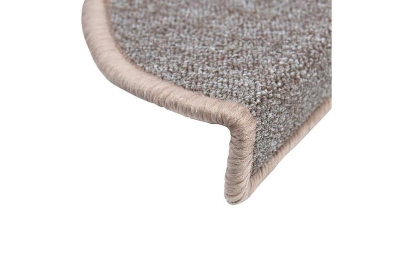 15 stk. trappemåtter 65 x 24 x 4 cm lysebrun - Brun - Tekstiler - Tæpper - Specialmåtte - Trappetrins tæpper