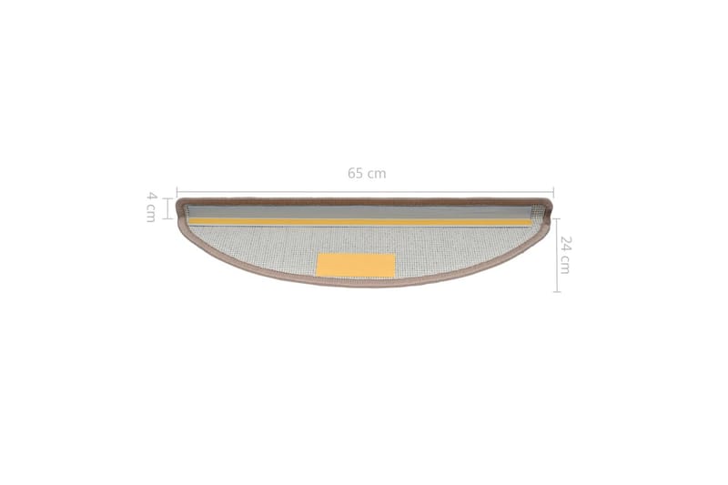 15 stk. trappemåtter 65 x 24 x 4 cm lysebrun - Brun - Tekstiler - Tæpper - Specialmåtte - Trappetrins tæpper