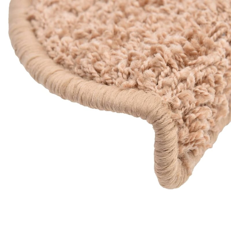 15 stk. trappemåtter 65 x 25 cm beige - Beige - Tekstiler - Tæpper - Specialmåtte - Trappetrins tæpper
