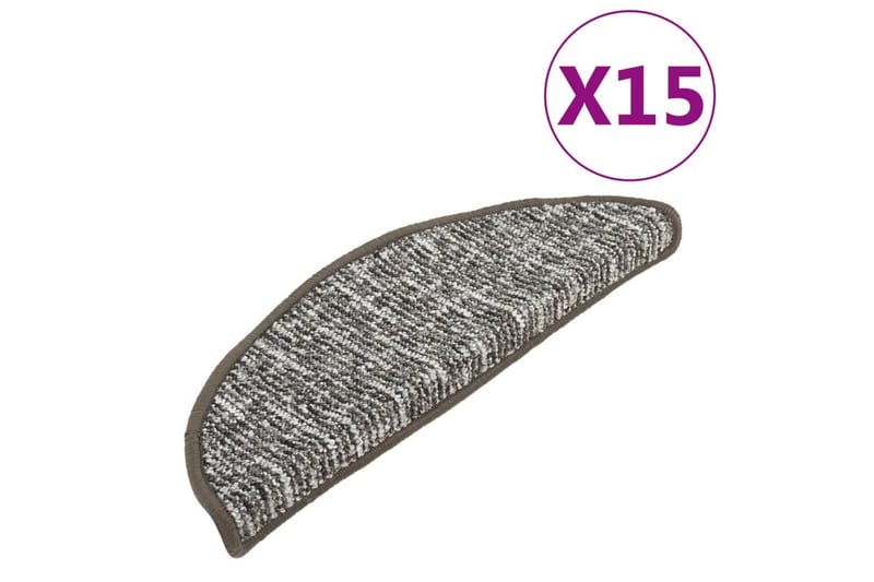 15 stk. trappemåtter 65x25 cm antracitgrå - Antracit - Tekstiler - Tæpper - Specialmåtte - Trappetrins tæpper