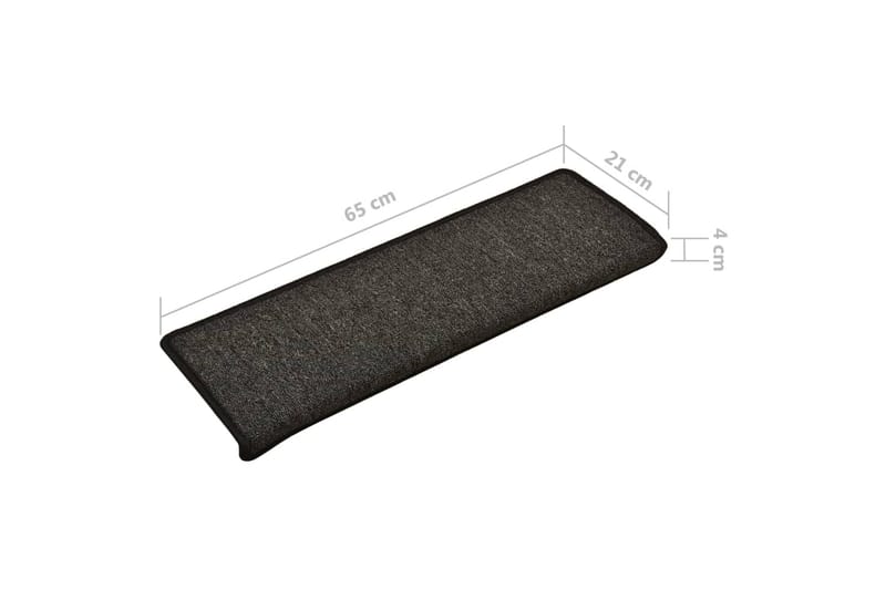 15 stk. trappemåtter 65x25 cm antracitgrå - Grå - Tekstiler - Tæpper - Specialmåtte - Trappetrins tæpper