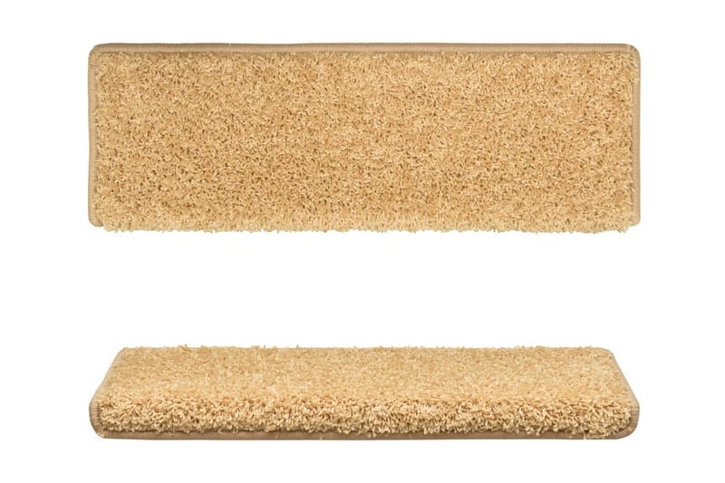 15 stk. trappemåtter 65x25 cm beige - Beige - Tekstiler - Tæpper - Specialmåtte - Trappetrins tæpper