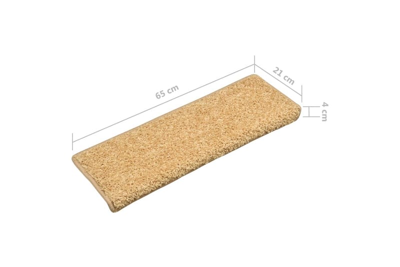 15 stk. trappemåtter 65x25 cm beige - Beige - Tekstiler - Tæpper - Specialmåtte - Trappetrins tæpper