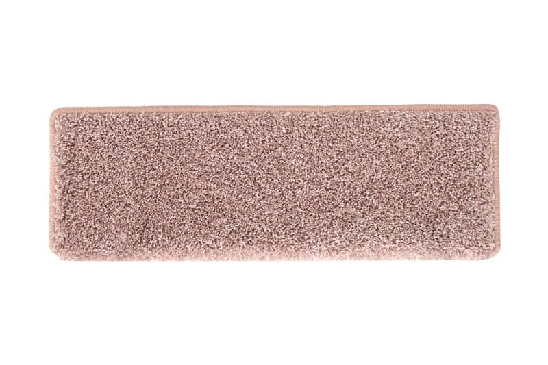 15 stk. trappemåtter 65x25 cm hvid og pink - Flerfarvet - Tekstiler - Tæpper - Specialmåtte - Trappetrins tæpper