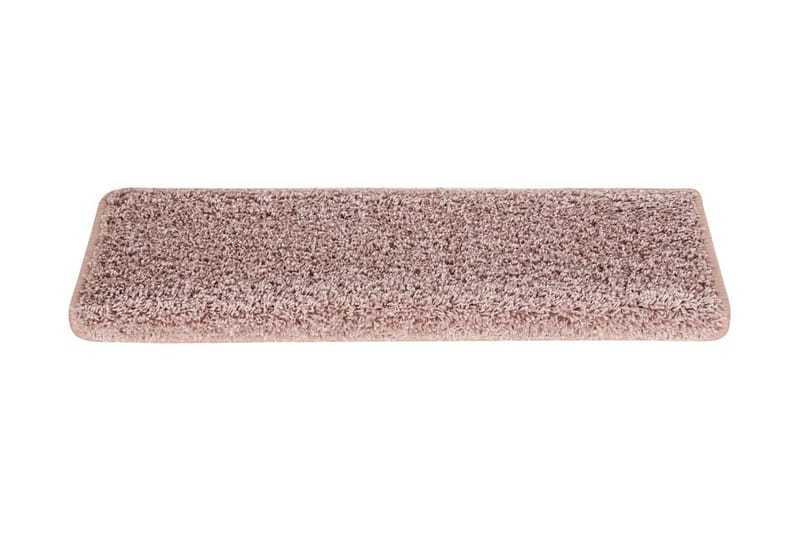 15 stk. trappemåtter 65x25 cm hvid og pink - Flerfarvet - Tekstiler - Tæpper - Specialmåtte - Trappetrins tæpper