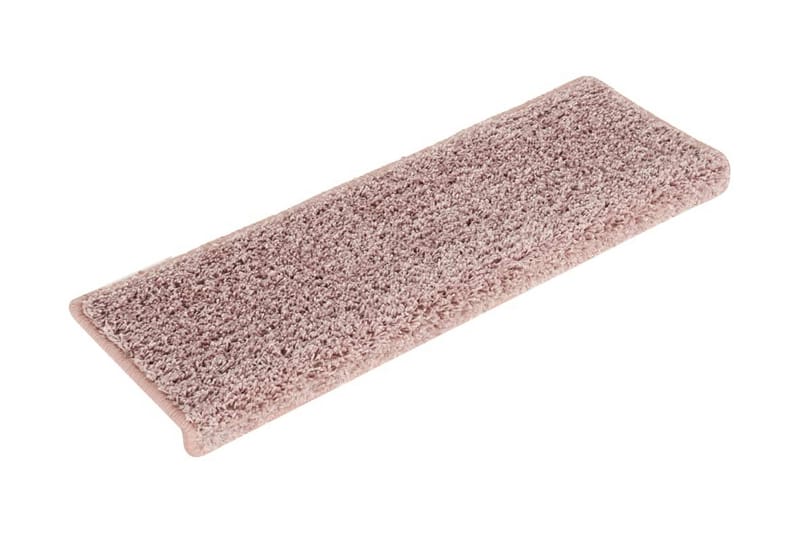 15 stk. trappemåtter 65x25 cm hvid og pink - Flerfarvet - Tekstiler - Tæpper - Specialmåtte - Trappetrins tæpper