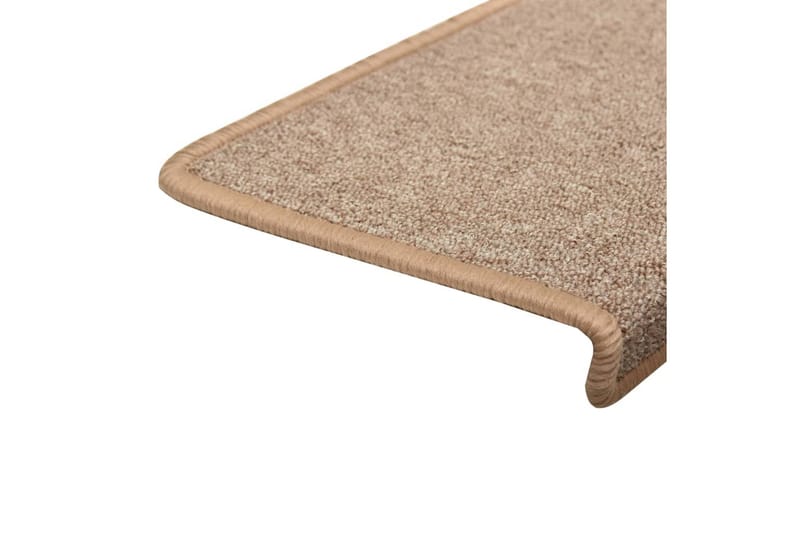15 stk. trappemåtter 65x25 cm lysebrun - Brun - Tekstiler - Tæpper - Specialmåtte - Trappetrins tæpper
