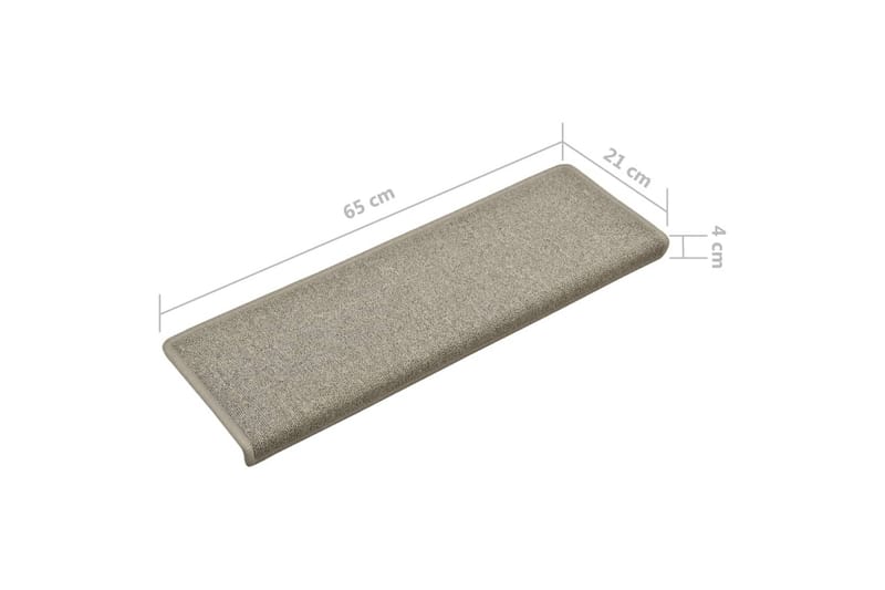 15 stk. trappemåtter 65x25 cm lysegrå - Grå - Tekstiler - Tæpper - Specialmåtte - Trappetrins tæpper