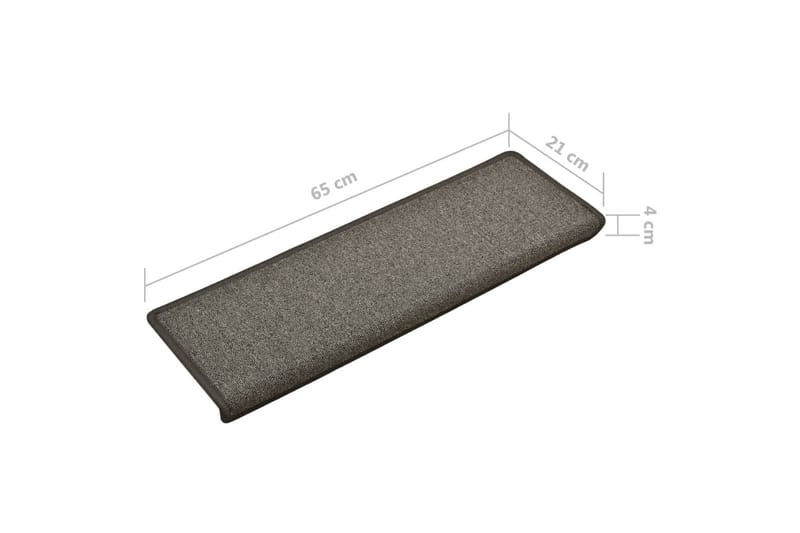 15 stk. trappemåtter 65x25 cm mørkegrå - Grå - Tekstiler - Tæpper - Specialmåtte - Trappetrins tæpper
