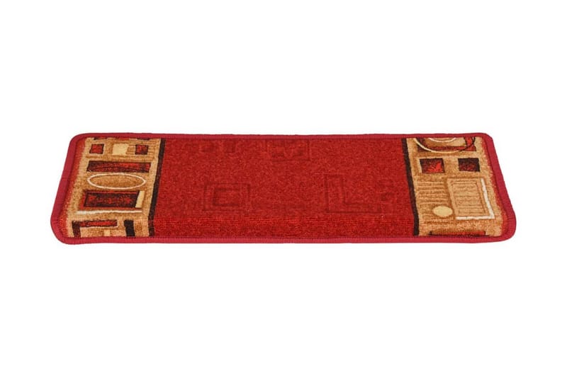 15 stk. trappemåtter 65x25 cm selvklæbende rød - Rød - Tekstiler - Tæpper - Specialmåtte - Trappetrins tæpper