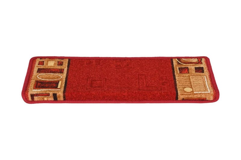 15 stk. trappemåtter 65x25 cm selvklæbende rød - Rød - Trappetrins tæpper