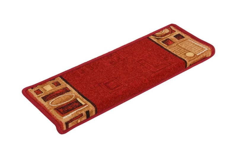 15 stk. trappemåtter 65x25 cm selvklæbende rød - Rød - Tekstiler - Tæpper - Specialmåtte - Trappetrins tæpper