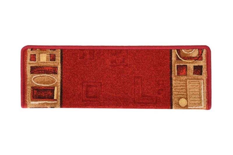 15 stk. trappemåtter 65x25 cm selvklæbende rød - Rød - Tekstiler - Tæpper - Specialmåtte - Trappetrins tæpper