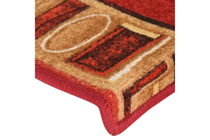 15 stk. trappemåtter 65x25 cm selvklæbende rød - Rød - Tekstiler - Tæpper - Specialmåtte - Trappetrins tæpper