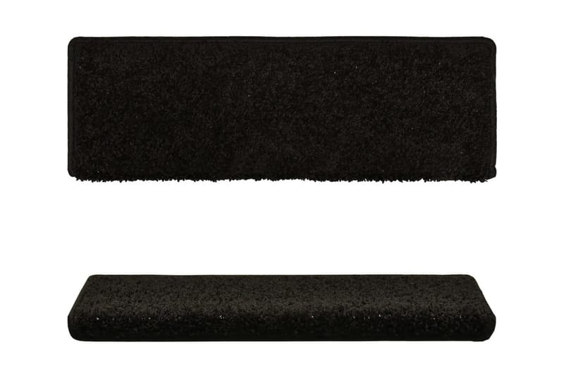 15 stk. trappemåtter 65x25 cm sort - Sort - Trappetrins tæpper