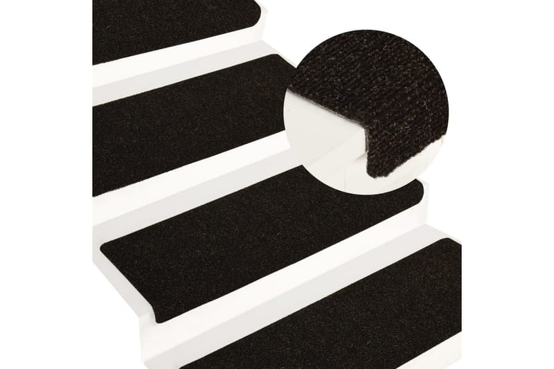 15 stk. trappemåtter tuftet 65x25 cm brun - Brun - Tekstiler - Tæpper - Specialmåtte - Trappetrins tæpper