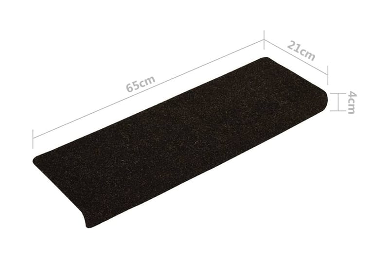 15 stk. trappemåtter tuftet 65x25 cm brun - Brun - Tekstiler - Tæpper - Specialmåtte - Trappetrins tæpper