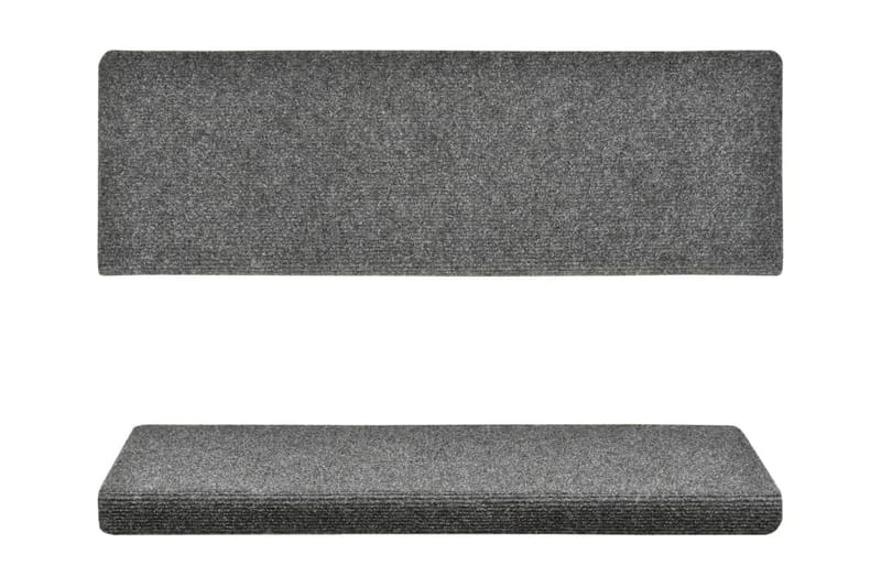 15 stk. trappemåtter tuftet 65x25 cm lysegrå - Grå - Tekstiler - Tæpper - Specialmåtte - Trappetrins tæpper