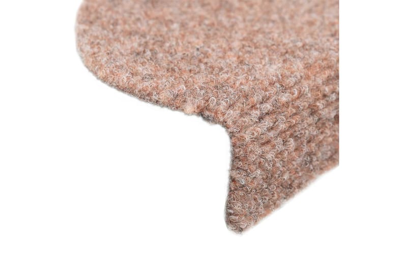 selvklæbende trappemåtter 10 stk. 54x16x4 cm tuftet brun - Brun - Tekstiler - Tæpper - Specialmåtte - Trappetrins tæpper