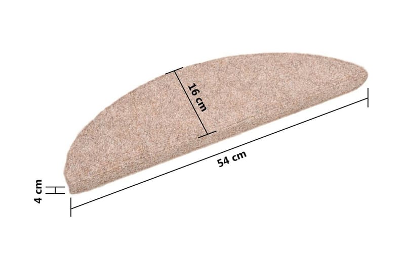 selvklæbende trappemåtter 10 stk. 54x16x4 cm tuftet brun - Brun - Tekstiler - Tæpper - Specialmåtte - Trappetrins tæpper