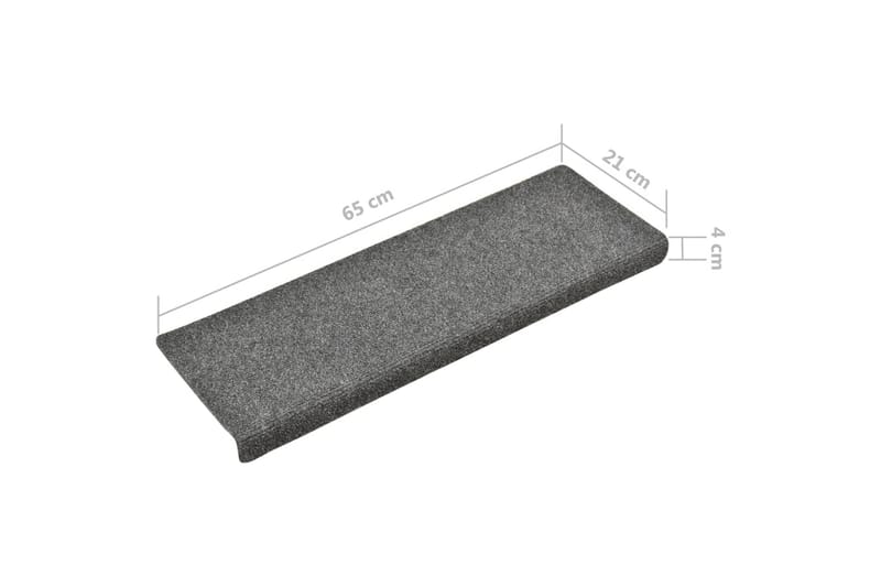 selvklæbende trappemåtter 10 stk. 54x16x4 cm tuftet - Grå - Tekstiler - Tæpper - Specialmåtte - Trappetrins tæpper
