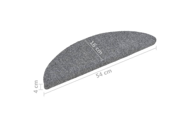 selvkl�æbende trappemåtter 10 stk. 54x16x4 cm tuftet lysegrå - Grå - Tekstiler - Tæpper - Specialmåtte - Trappetrins tæpper