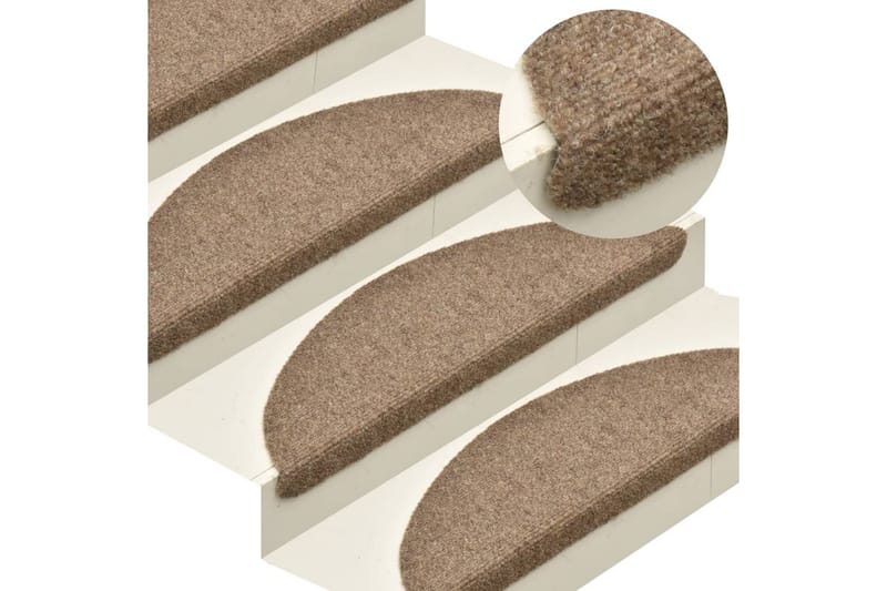 selvklæbende trappemåtter 10 stk. 56x17x3 cm tuftet - Creme - Tekstiler - Tæpper - Specialmåtte - Trappetrins tæpper
