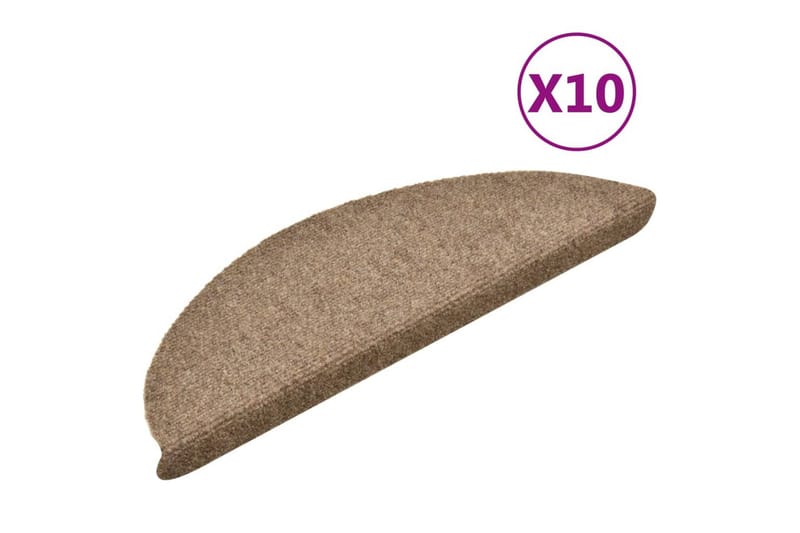 selvklæbende trappemåtter 10 stk. 56x17x3 cm tuftet - Creme - Tekstiler - Tæpper - Specialmåtte - Trappetrins tæpper