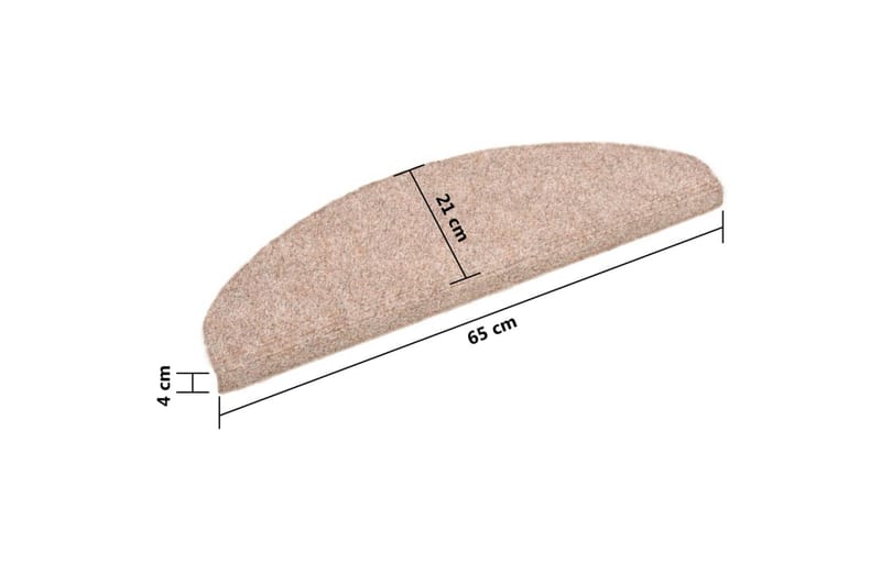 selvklæbende trappemåtter 10 stk. 65x21x4 cm tuftet brun - Brun - Tekstiler - Tæpper - Specialmåtte - Trappetrins tæpper