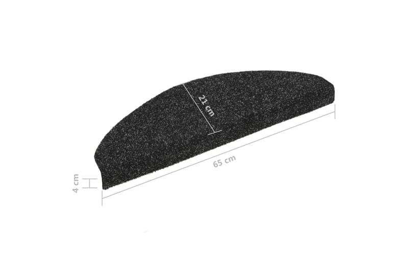 selvklæbende trappemåtter 10 stk. 65x21x4 cm tuftet sort - Sort - Tekstiler - Tæpper - Specialmåtte - Trappetrins tæpper