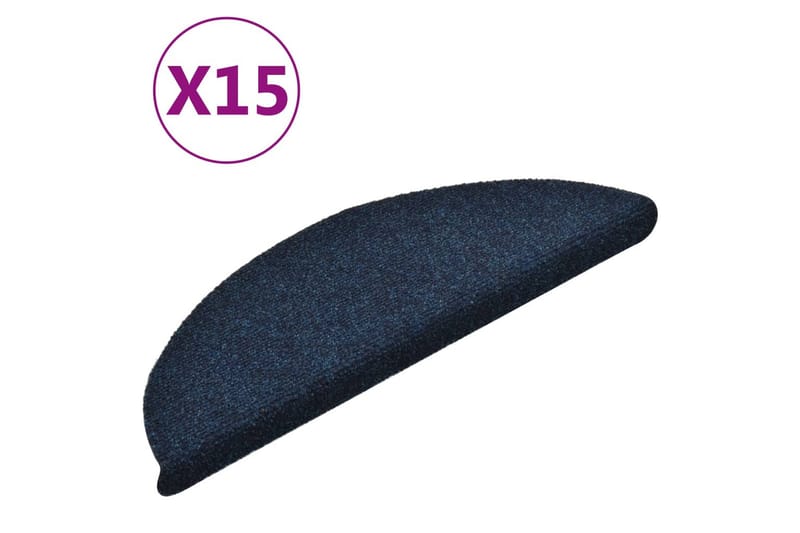 Selvklæbende Trappemåtter 15 Stk. 56X17X3 cm Tuftet Blå - Blå - Tekstiler - Tæpper - Specialmåtte - Trappetrins tæpper