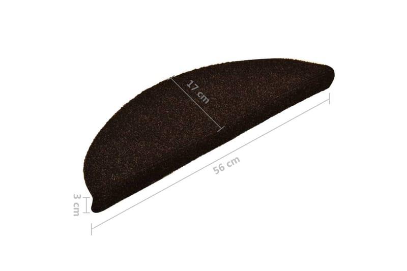 Selvklæbende Trappemåtter 15 Stk. 56X17X3cm Tuftet Mørkebrun - Brun - Tekstiler - Tæpper - Specialmåtte - Trappetrins tæpper