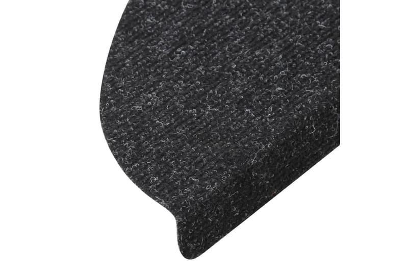selvklæbende trappemåtter 15 stk. 56x20 cm antracitgrå - Antracit - Trappetrins tæpper