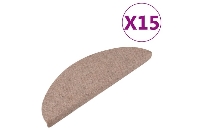 selvklæbende trappemåtter 15 stk. 56x20 cm beige - Beige - Tekstiler - Tæpper - Specialmåtte - Trappetrins tæpper