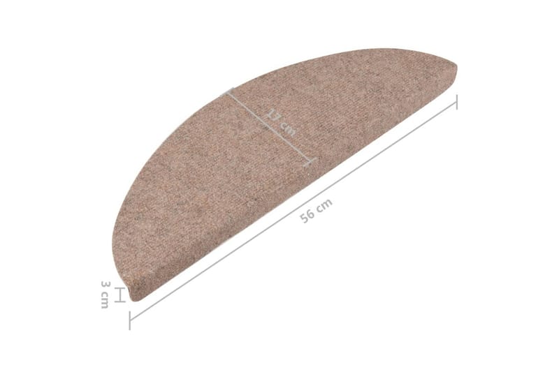 selvklæbende trappemåtter 15 stk. 56x20 cm beige - Beige - Tekstiler - Tæpper - Specialmåtte - Trappetrins tæpper