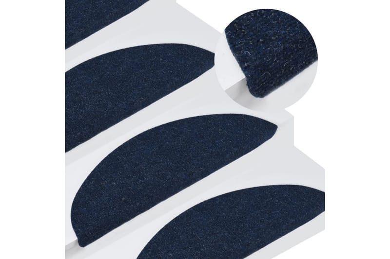 selvklæbende trappemåtter 15 stk. 56x20 cm blå - Blå - Trappetrins tæpper