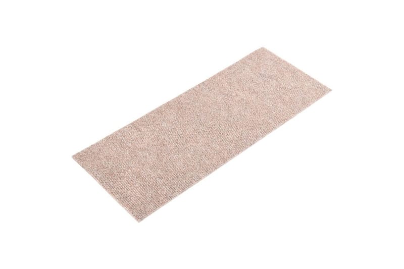 selvklæbende trappemåtter 15 stk. 60x25 cm lysebrun - Brun - Tekstiler - Tæpper - Specialmåtte - Trappetrins tæpper