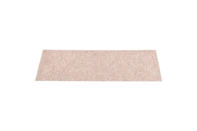 selvklæbende trappemåtter 15 stk. 60x25 cm lysebrun - Brun - Tekstiler - Tæpper - Specialmåtte - Trappetrins tæpper