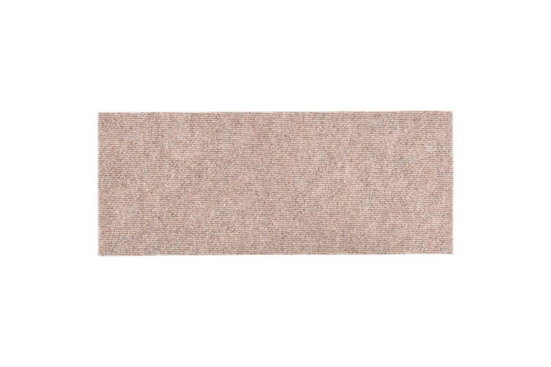 selvklæbende trappemåtter 15 stk. 60x25 cm lysebrun - Brun - Tekstiler - Tæpper - Specialmåtte - Trappetrins tæpper